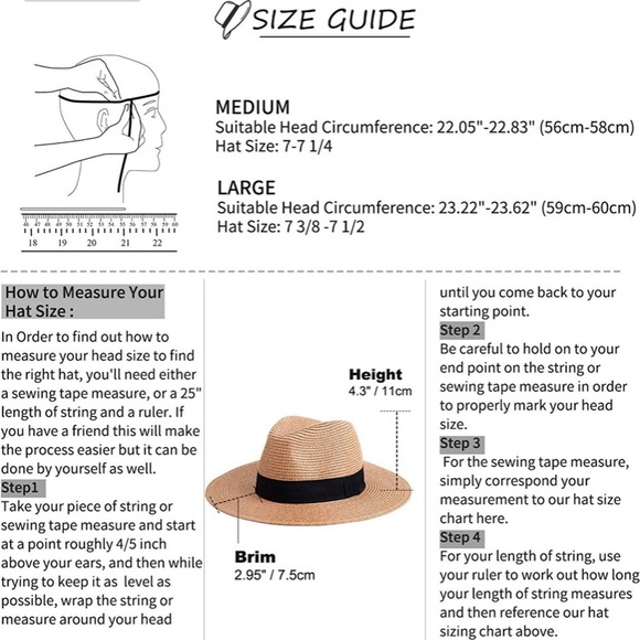 Unisex Wide Brim Straw Panama Hat-Khaki - Picture 6 of 7